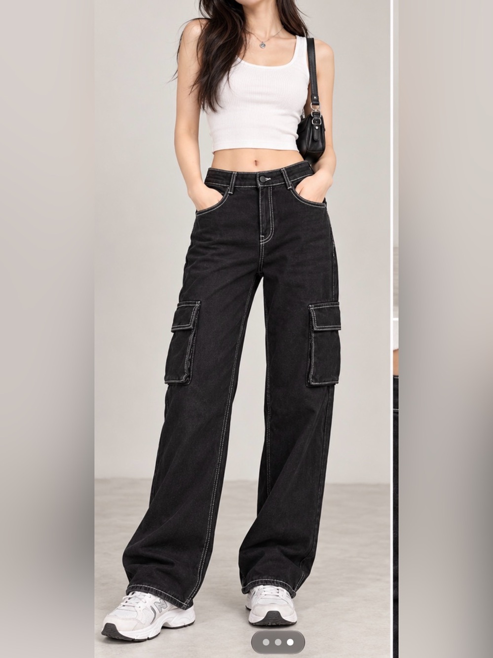 Bershka Cargo Jeans in Black size USA 8